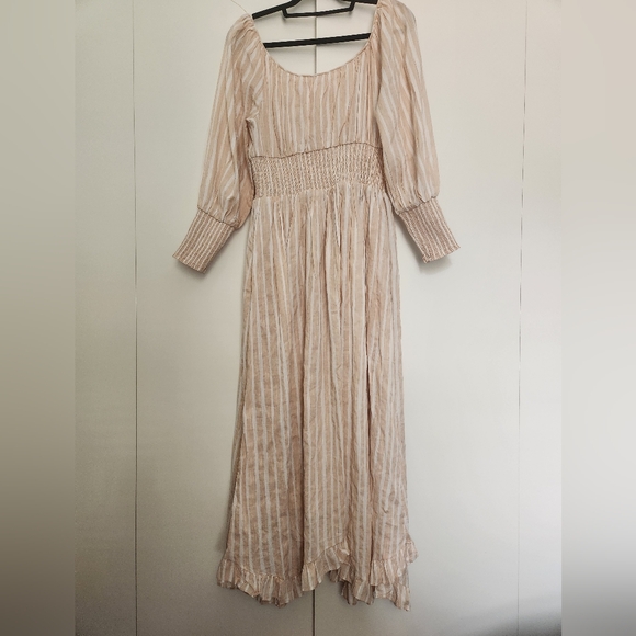 Anthropologie Striped Smocked Waist Maxi Dress Size Medium NWT - Picture 4 of 6